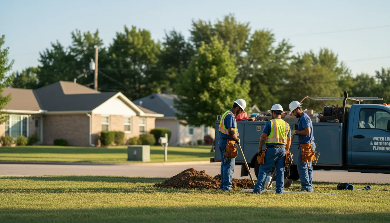 Residential water line and bathroom plumbing service in Piedmont, OH